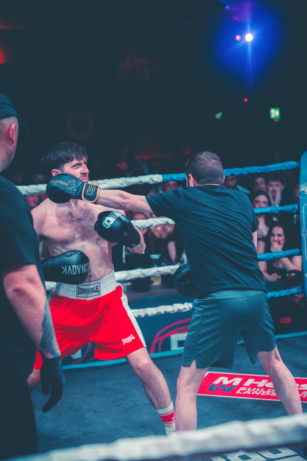Close-up of an Industry Rumble punch during a bout
